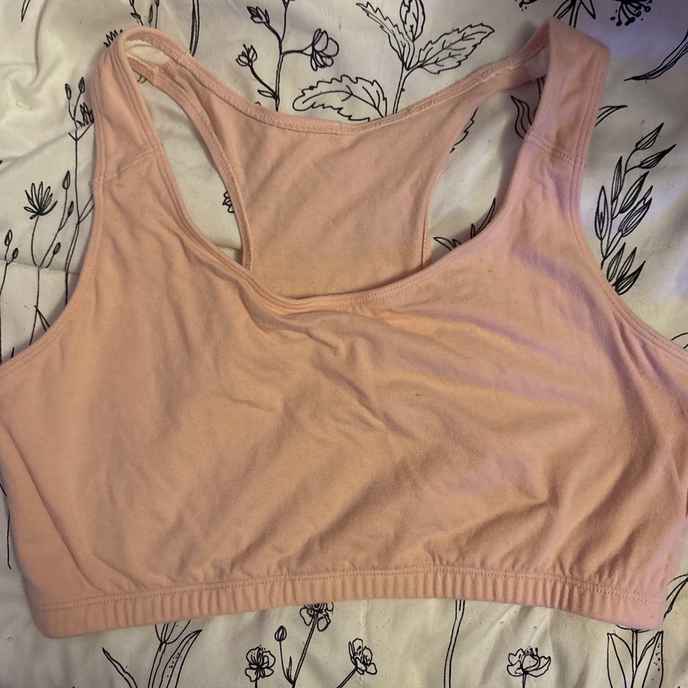 Fruit of the Loom Light Pink Cotton Unlined Racerback Sports Bra, Size 40